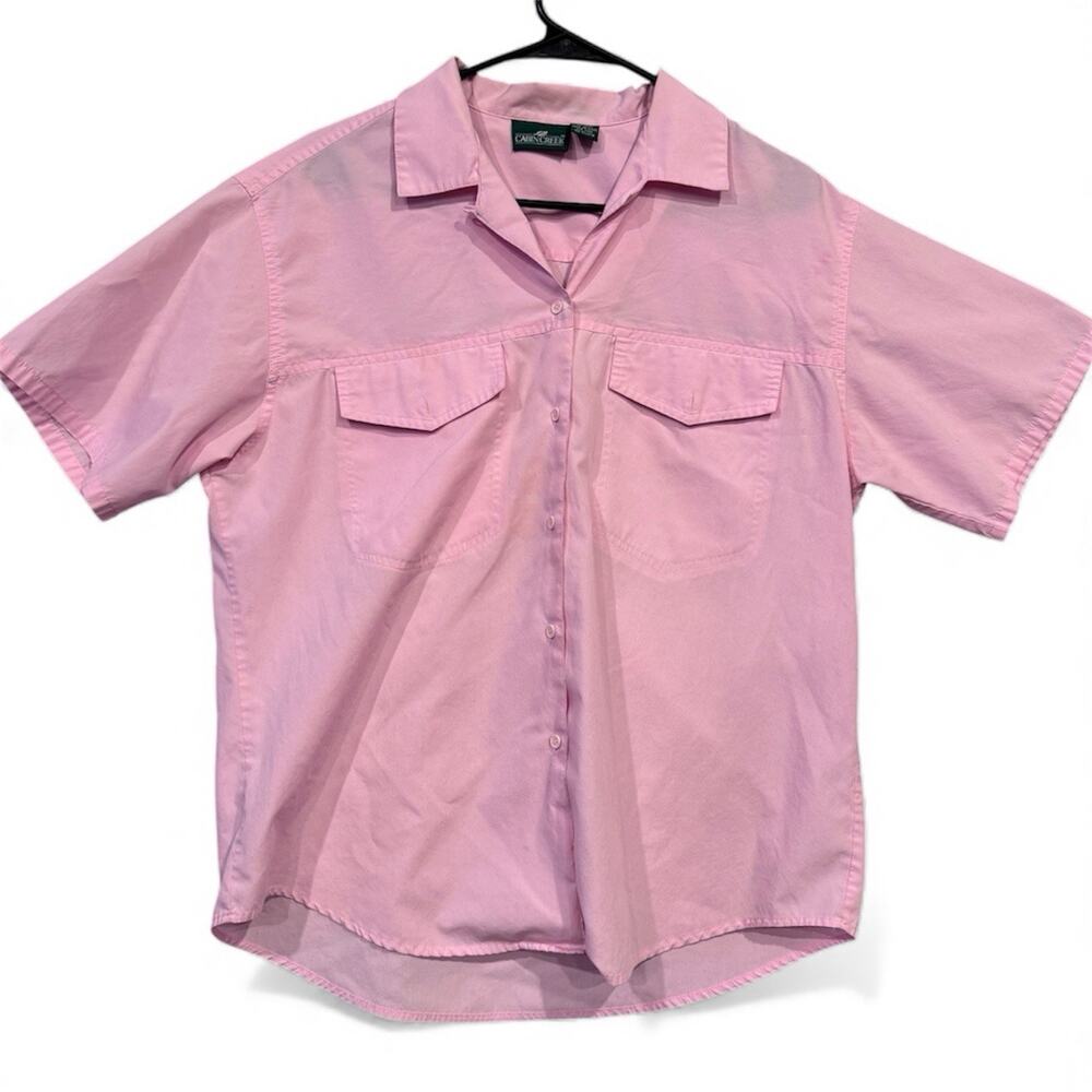 Cabin Creek Light Pink Casual Button Down Shirt Large Light Stains See Photos